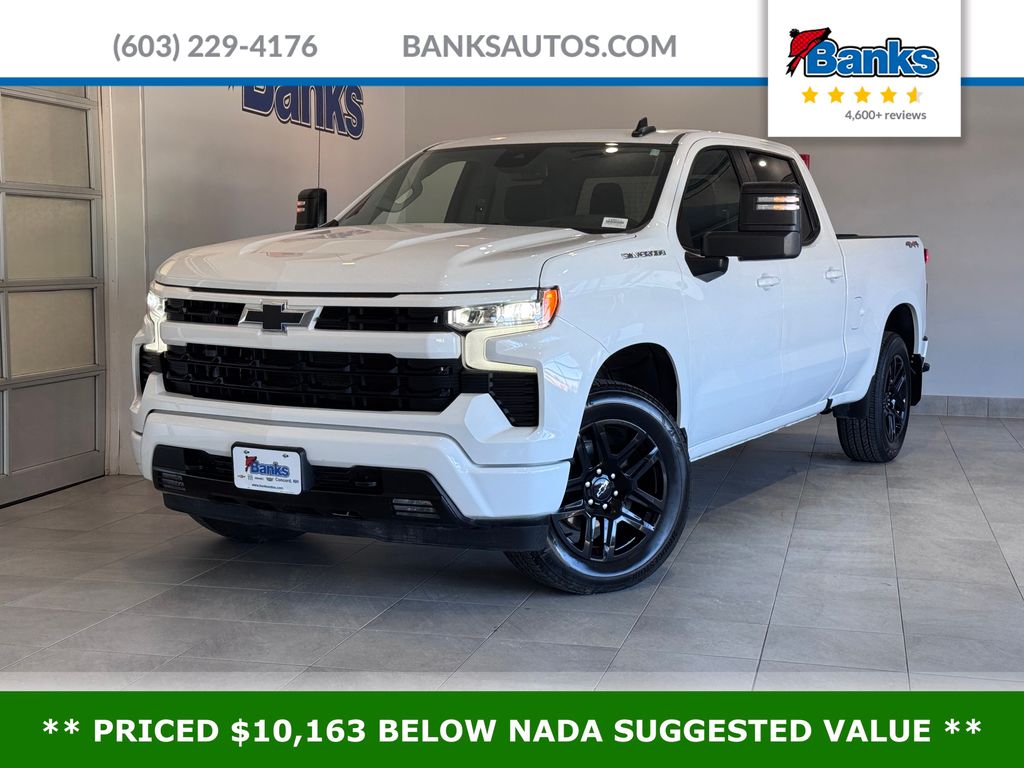 Summit White 2024 Chevrolet Silverado 1500 RST Crew Cab 4WD Pickup Truck Four-Wheel Drive Automatic