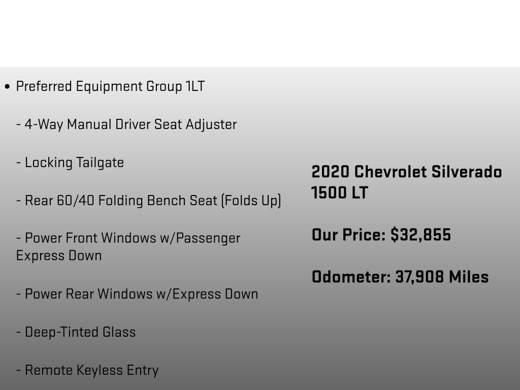 2020 Chevrolet Silverado 1500 LT White at Bob Ruth Ford