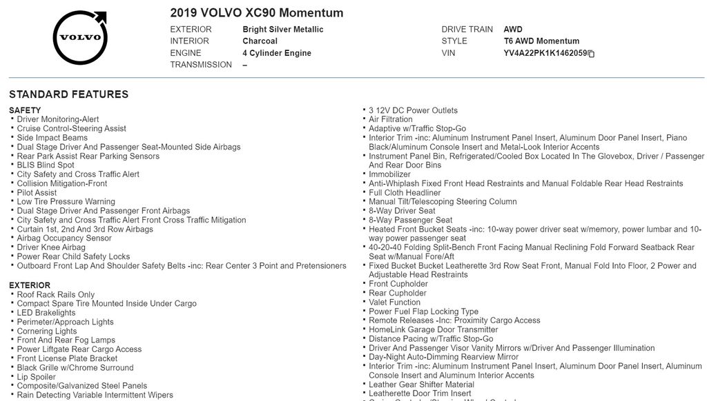 2019 Volvo XC90 T6 Momentum 20