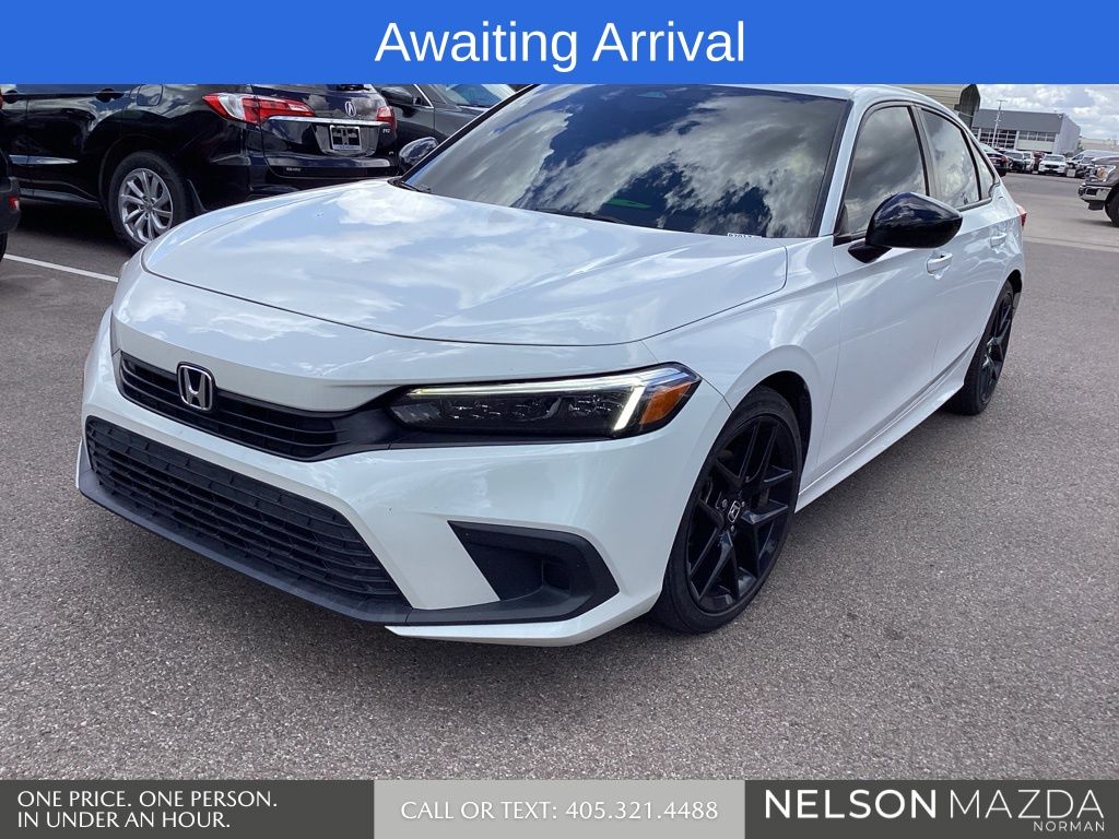 White 2022 Honda Civic Sport FWD Sedan Front-Wheel Drive Continuously Variable Transmission