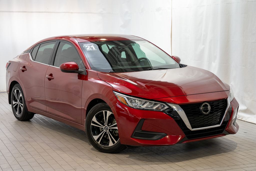 Red (Scarlet Ember Tintcoat) 2021 Nissan Sentra SV FWD Sedan Front-Wheel Drive Continuously Variable Transmission