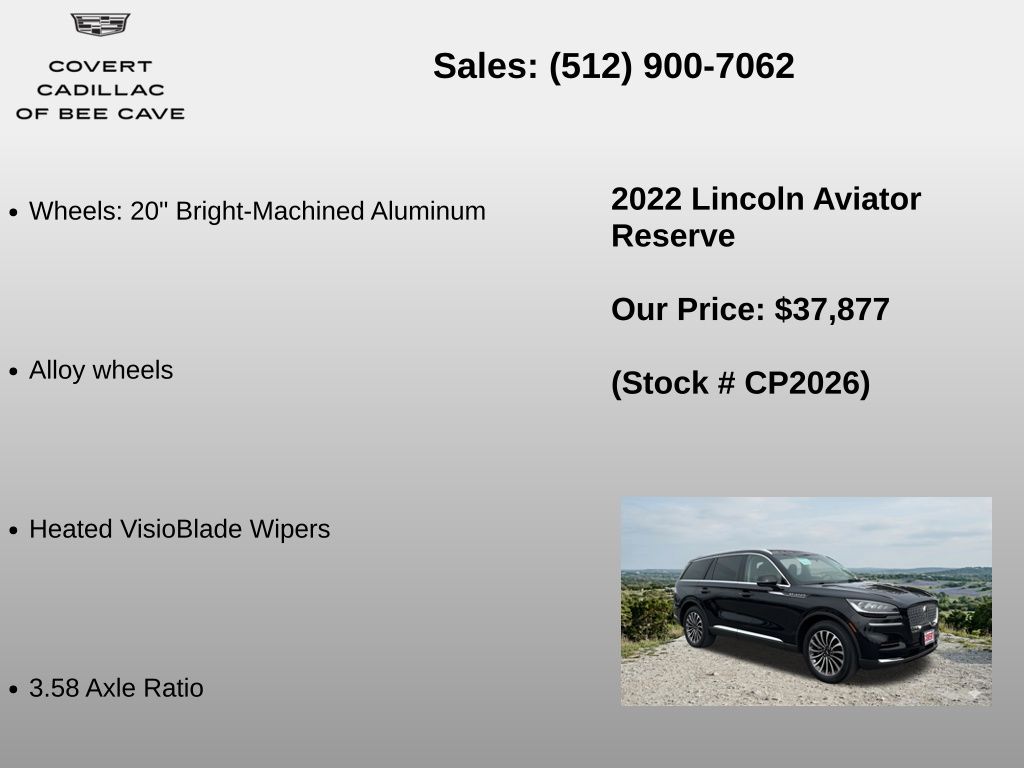 Used Car 2022 Lincoln Aviator  Reserve For Sale Under $40,000 In Austin, Texas