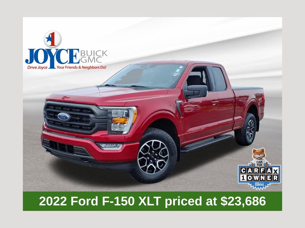 Red Metallic 2022 Ford F-150 Pickup Truck Four-Wheel Drive Automatic