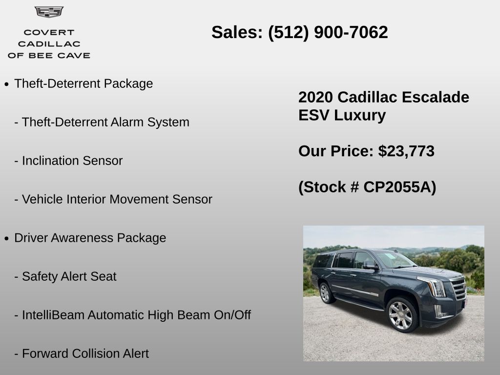 Used Car 2020 Cadillac Escalade Esv  Luxury For Sale Under $25,000 In Austin, Texas