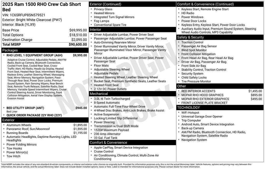 Used Car 2025 Ram 1500  Rho For Sale Under $80,000 In Austin, Texas