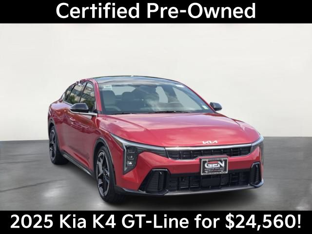 Currant Red 2025 Kia K4 Sedan Front-Wheel Drive Continuously Variable Transmission