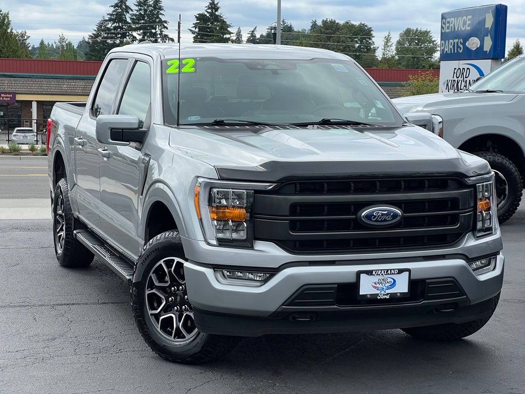 Iconic Silver Metallic 2022 Ford F-150 Pickup Truck Four-Wheel Drive Automatic