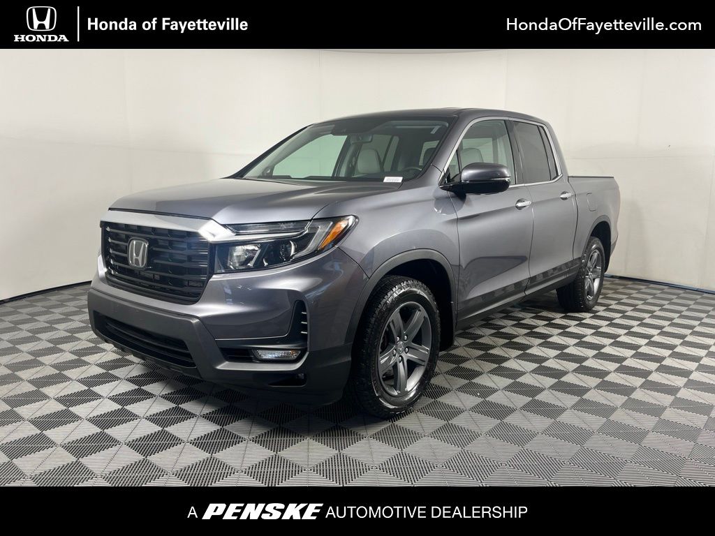 Gray (Modern Steel Metallic) 2021 Honda Ridgeline Pickup Truck All-Wheel Drive 9-Speed Automatic