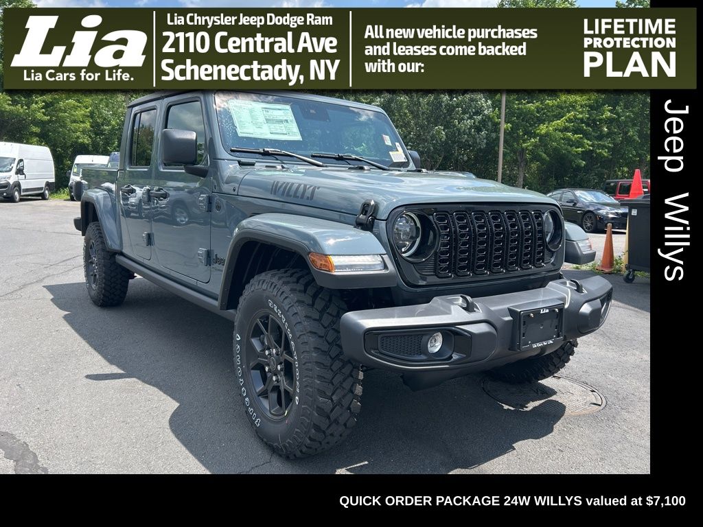 Anvil Clearcoat 2025 Jeep Gladiator Willys Crew Cab 4WD Pickup Truck Four-Wheel Drive 8-Speed Automatic