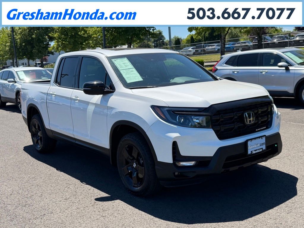 Platinum White Pearl 2025 Honda Ridgeline Pickup Truck All-Wheel Drive 9-Speed Automatic