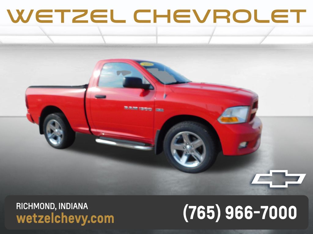 Flame Red Clearcoat 2012 RAM 1500 Pickup Truck Four-Wheel Drive 6-Speed Automatic