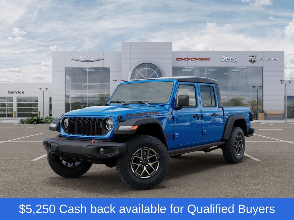Hydro Blue Pearlcoat 2026 Jeep Gladiator Rubicon Crew Cab 4WD Pickup Truck Four-Wheel Drive 8-Speed Automatic