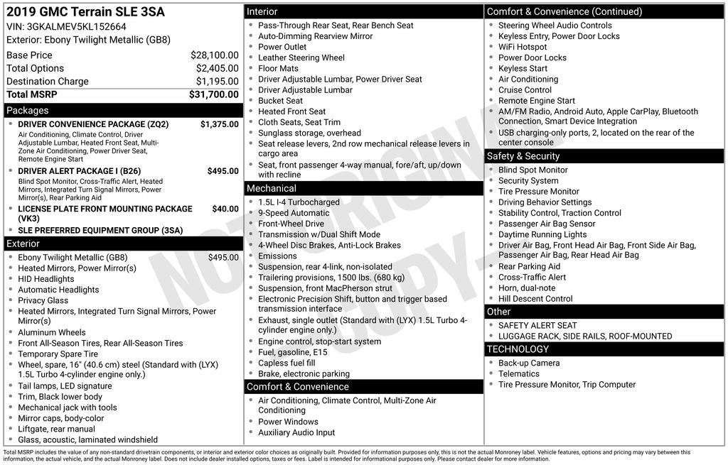 Used Car 2019 Gmc Terrain  Sle For Sale Under $20,000 In Austin, Texas
