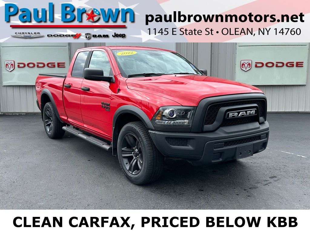 Flame Red Clearcoat 2022 RAM 1500 Classic Warlock Quad Cab 4WD Pickup Truck Four-Wheel Drive 8-Speed Automatic