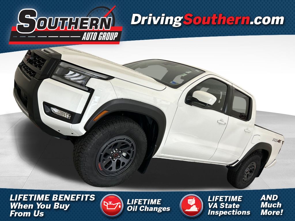 Glacier White 2026 Nissan Frontier Pickup Truck Four-Wheel Drive 9-Speed Automatic Overdrive