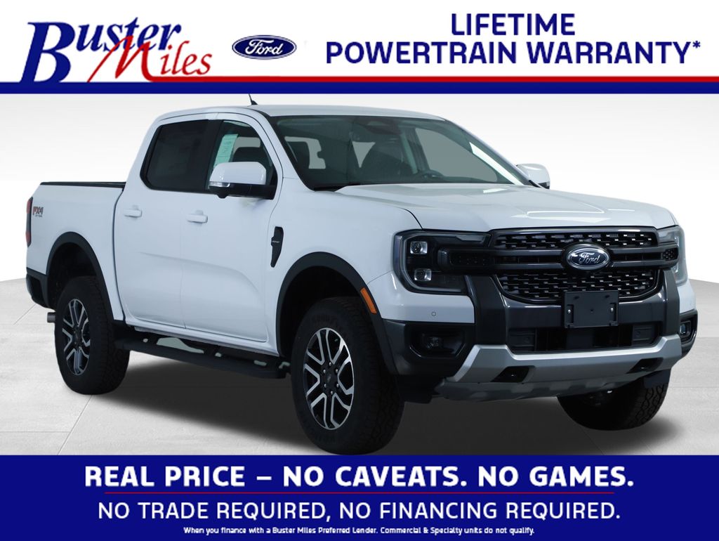 Oxford White 2025 Ford Ranger Lariat SuperCrew 4WD Pickup Truck Four-Wheel Drive Automatic
