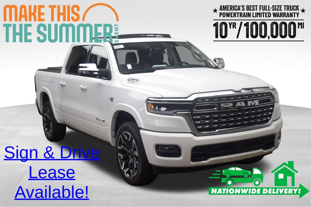 Bright White Clearcoat 2026 RAM 1500 Limited Crew Cab 4WD Pickup Truck Four-Wheel Drive 8-Speed Automatic