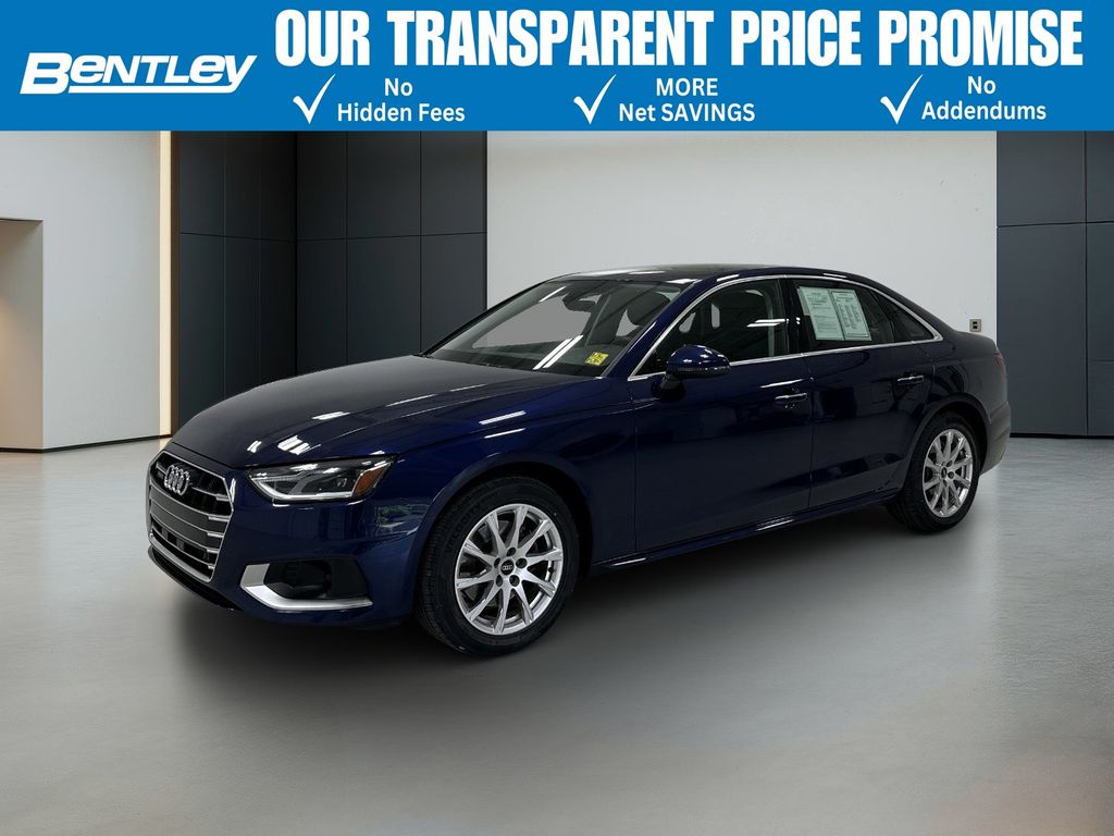 Navarra Blue Metallic 2021 Audi A4 quattro Premium 40 TFSI AWD Sedan All-Wheel Drive 7-Speed Automatic