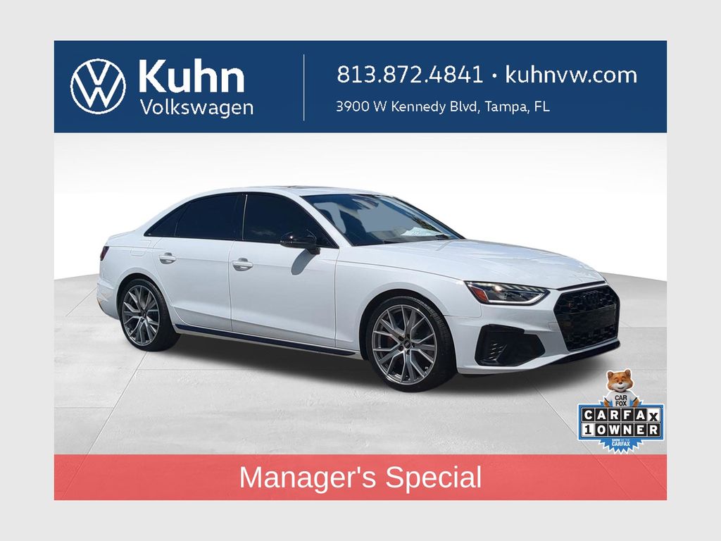 Glacier White Metallic 2023 Audi S4 Sedan All-Wheel Drive 8-Speed Automatic