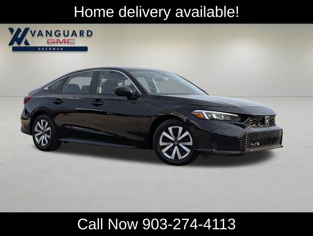 Black 2025 Honda Civic Sedan Front-Wheel Drive Continuously Variable Transmission