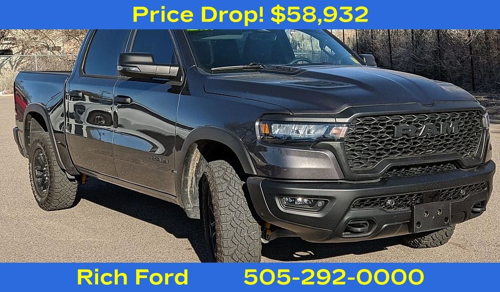 Gray (Granite Crystal Metallic Clearcoat) 2026 RAM 1500 Rebel Crew Cab 4WD Pickup Truck Four-Wheel Drive 8-Speed Automatic