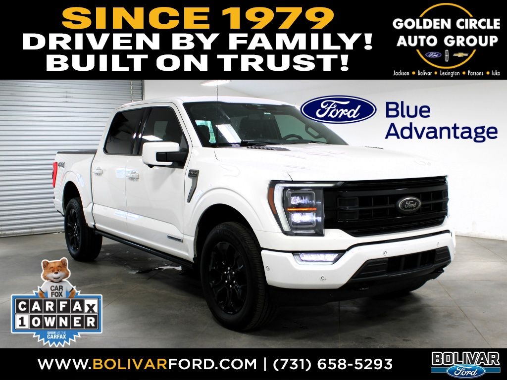 White Metallic 2023 Ford F-150 Platinum SuperCrew 4WD Pickup Truck Four-Wheel Drive 10-Speed Automatic