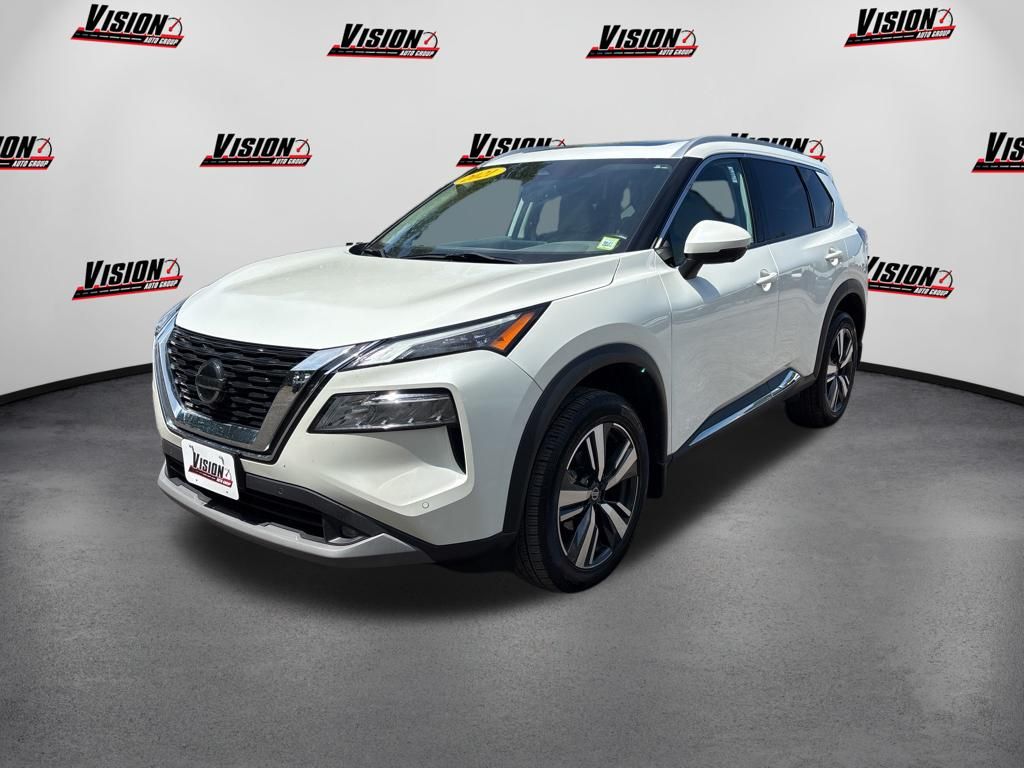 Pearl White Tricoat 2021 Nissan Rogue SUV / Crossover All-Wheel Drive Continuously Variable Transmission
