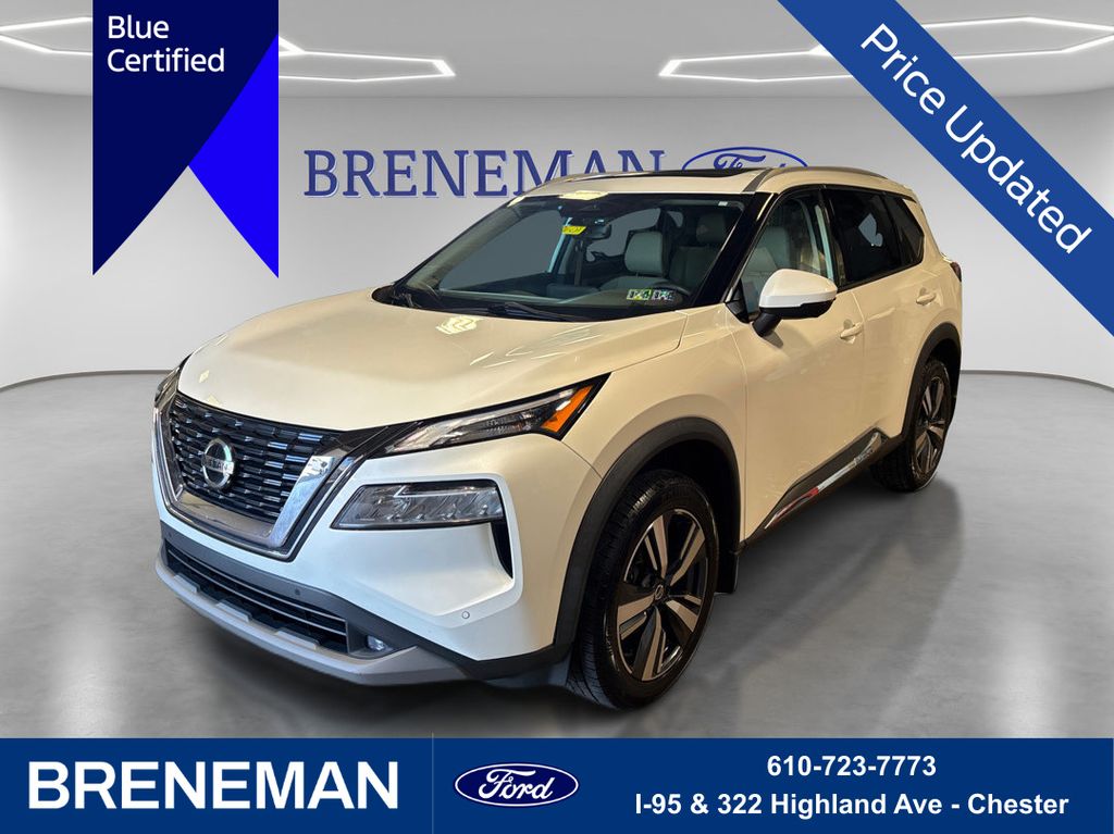 Pearl White Tricoat 2021 Nissan Rogue SUV / Crossover All-Wheel Drive Continuously Variable Transmission