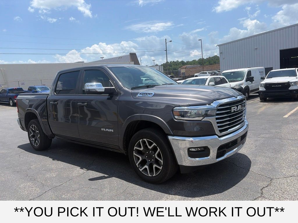 Crystal Metallic 2025 RAM 1500 Pickup Truck Four-Wheel Drive 8-Speed Automatic