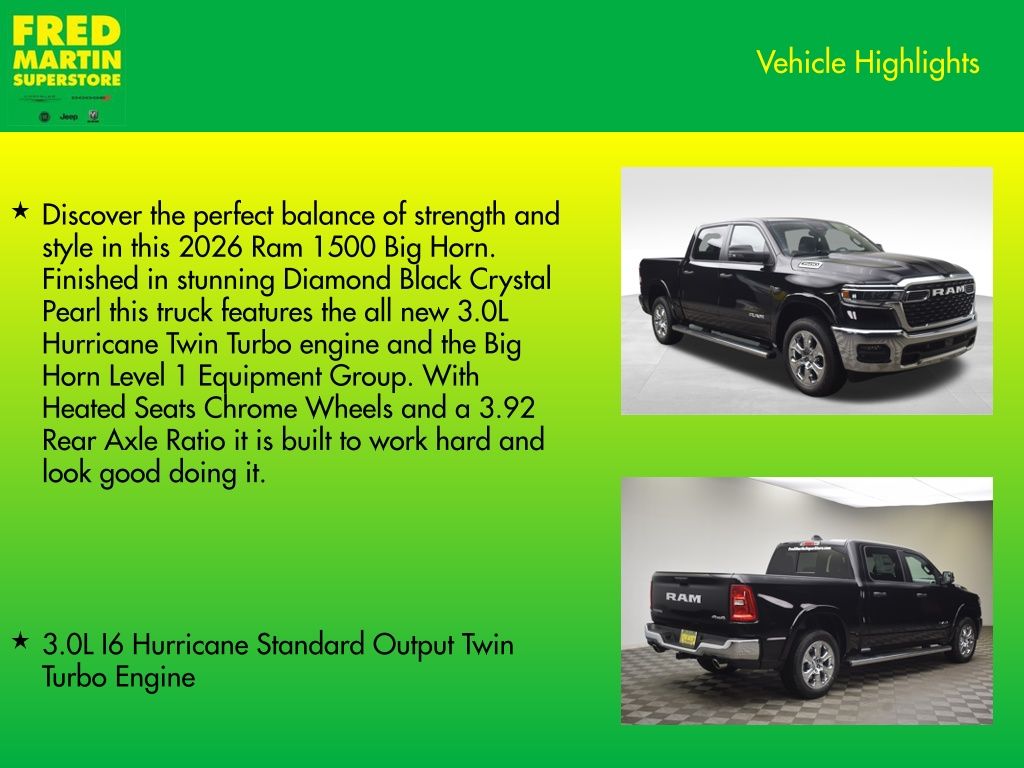 new 2026 Ram 1500 car, priced at $54,166