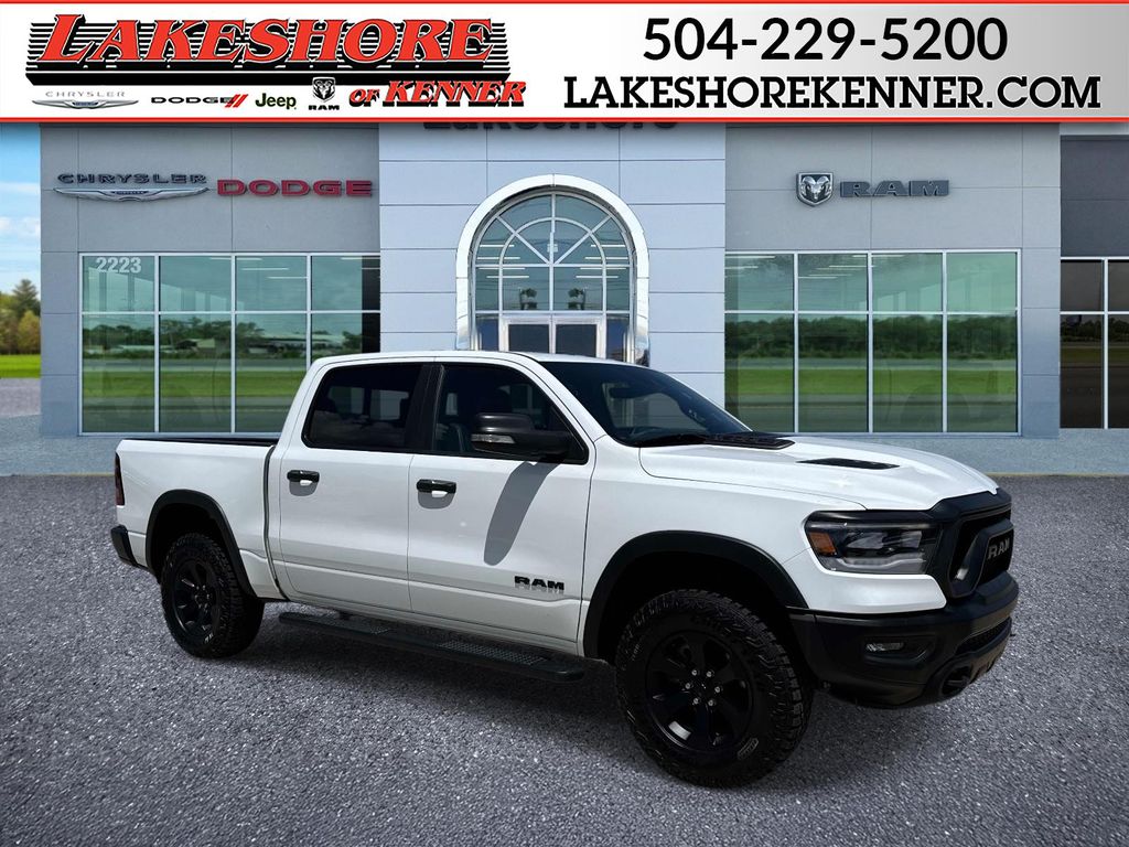 Bright White Clearcoat 2022 RAM 1500 Rebel Crew Cab 4WD Pickup Truck Four-Wheel Drive 8-Speed Automatic