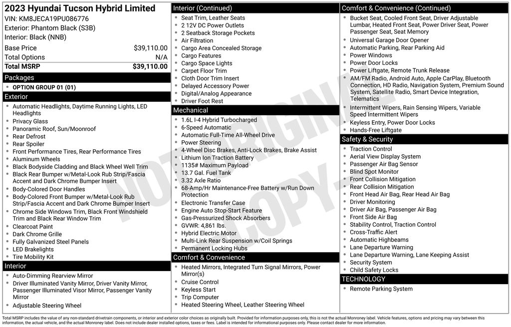 Used Car 2023 Hyundai Tucson Hybrid  Limited For Sale Under $30,000 In Austin, Texas