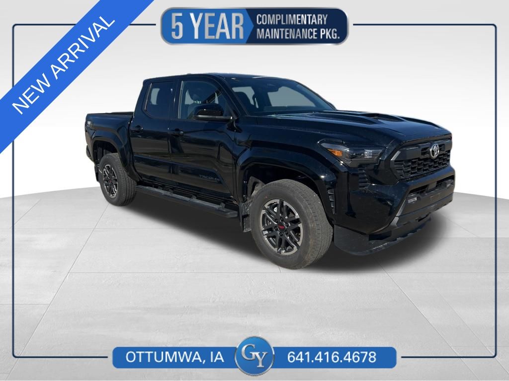Black 2025 Toyota Tacoma TRD Sport Double Cab 4WD Pickup Truck Four-Wheel Drive 8-Speed Automatic