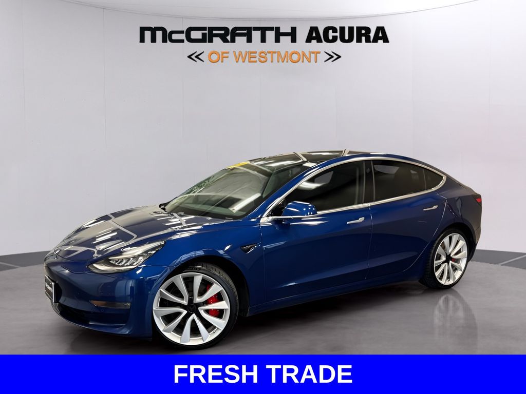 Deep Blue Metallic 2019 Tesla Model 3 Performance AWD Sedan All-Wheel Drive 1-Speed Automatic