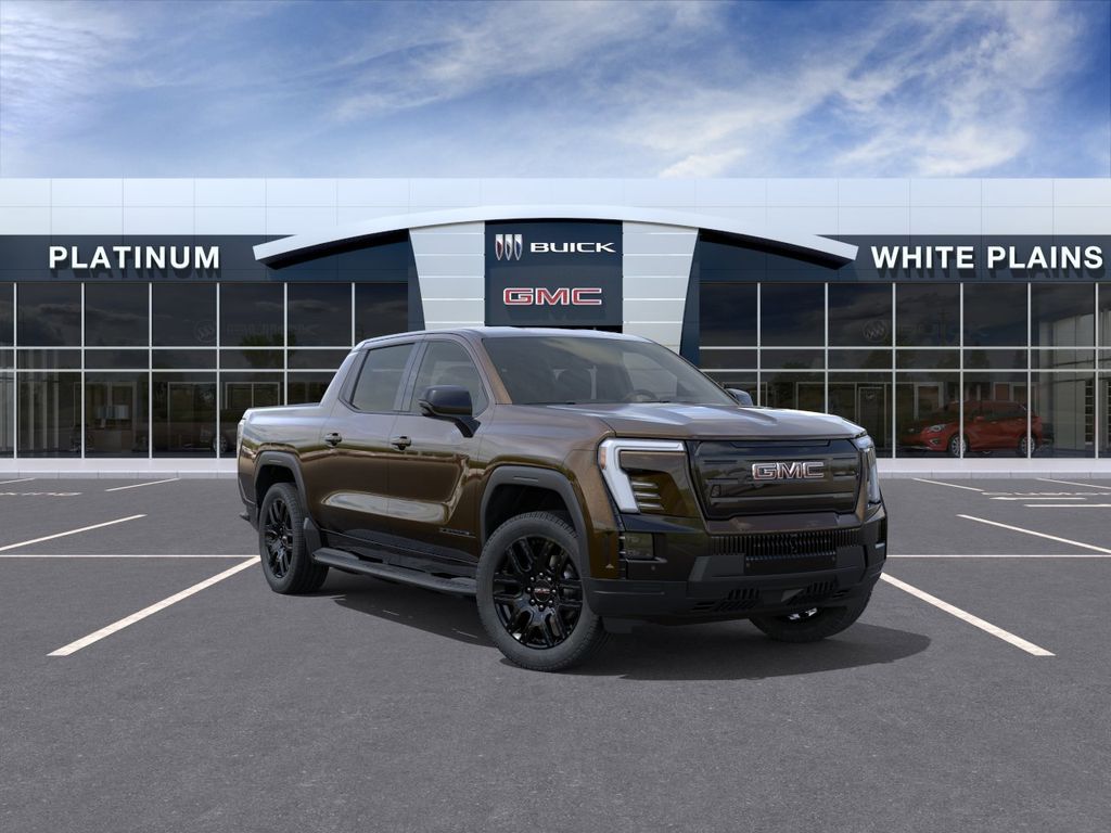 Deep Bronze Metallic 2026 GMC Sierra EV Elevation Crew Cab (Standard Range) e4WD Pickup Truck All-Wheel Drive 1-Speed Automatic