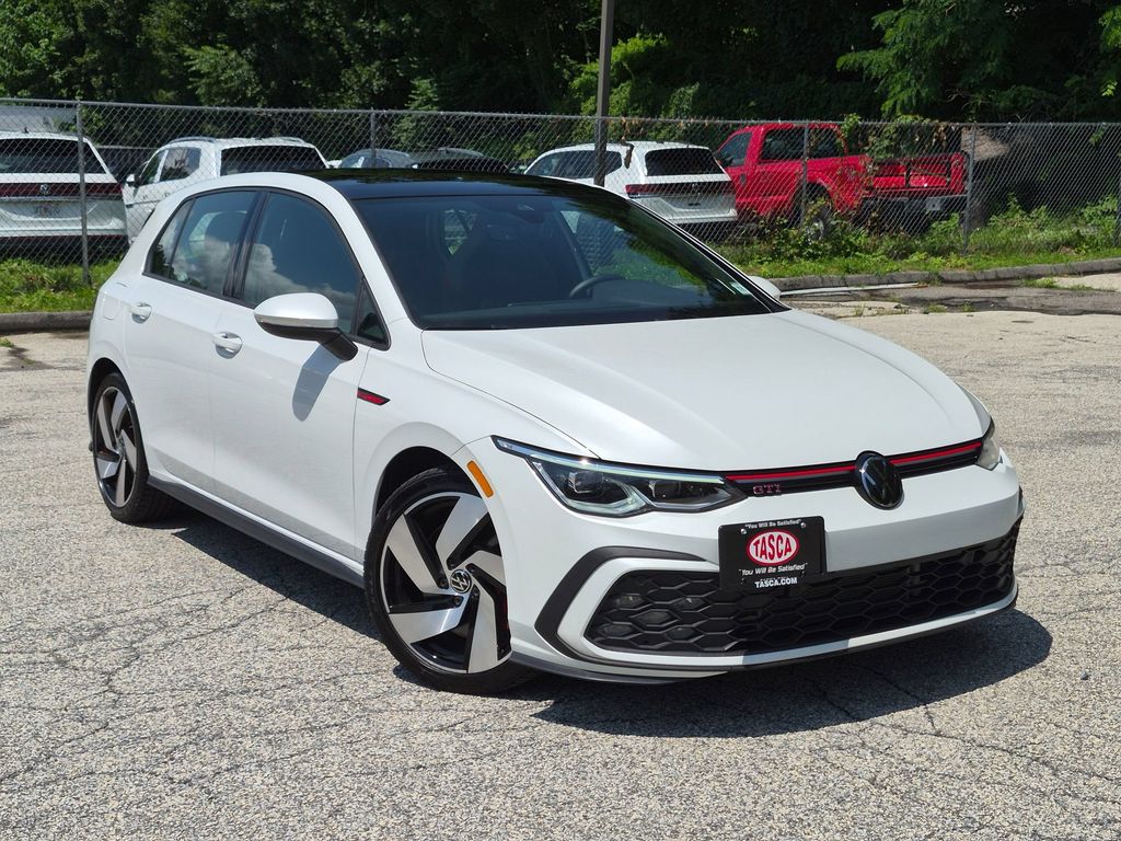 Opal White Pearl 2023 Volkswagen Golf GTI Hatchback Front-Wheel Drive 7-Speed Dual Clutch