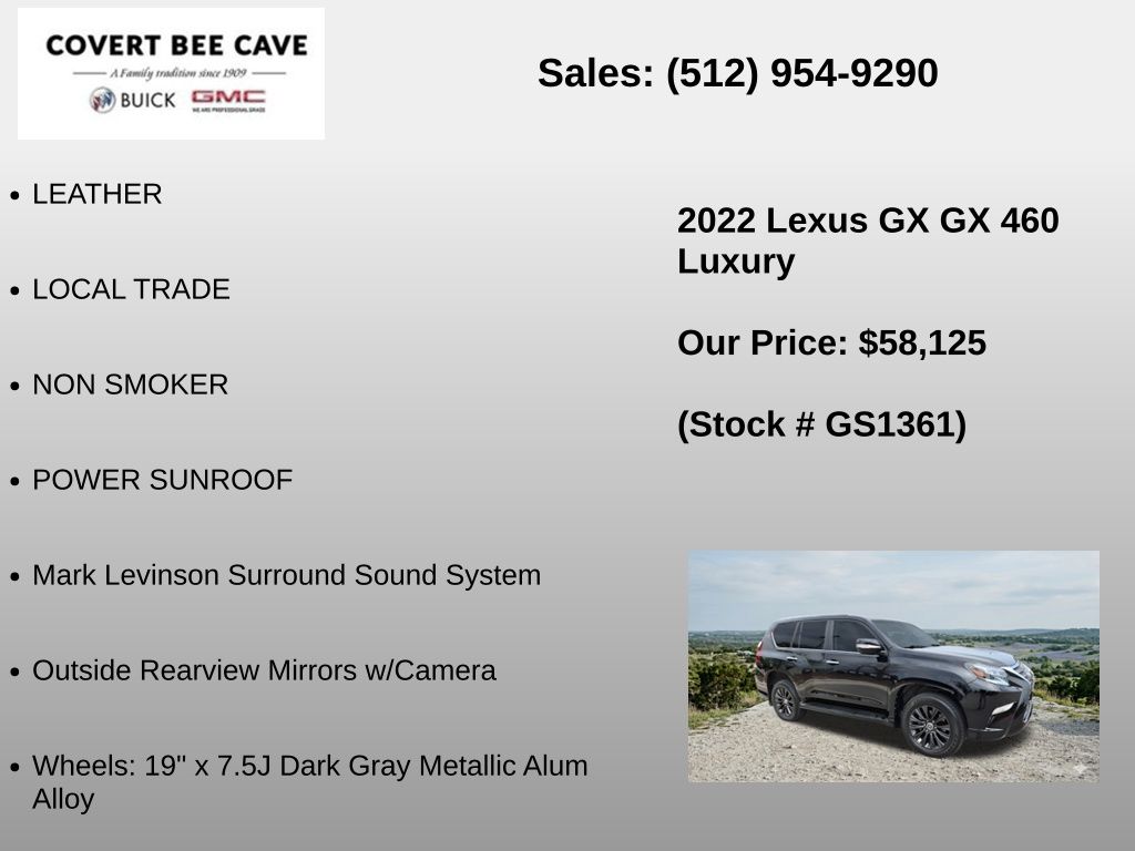 Used Car 2022 Lexus Gx  460 Luxury For Sale Under $60,000 In Austin, Texas
