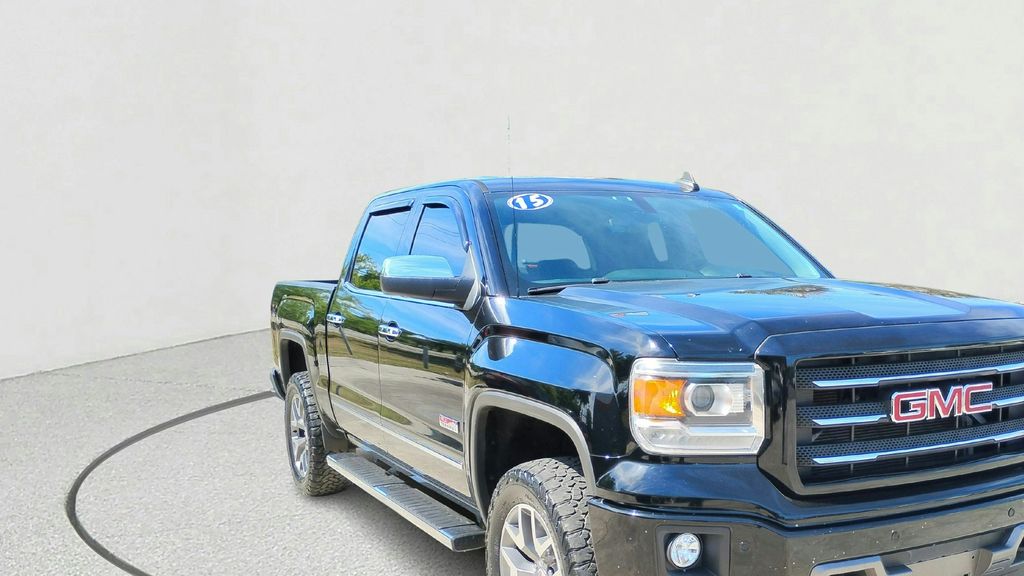 Onyx Black 2015 GMC Sierra 1500 SLT Crew Cab 4WD Pickup Truck Four-Wheel Drive 8-Speed Automatic Overdrive