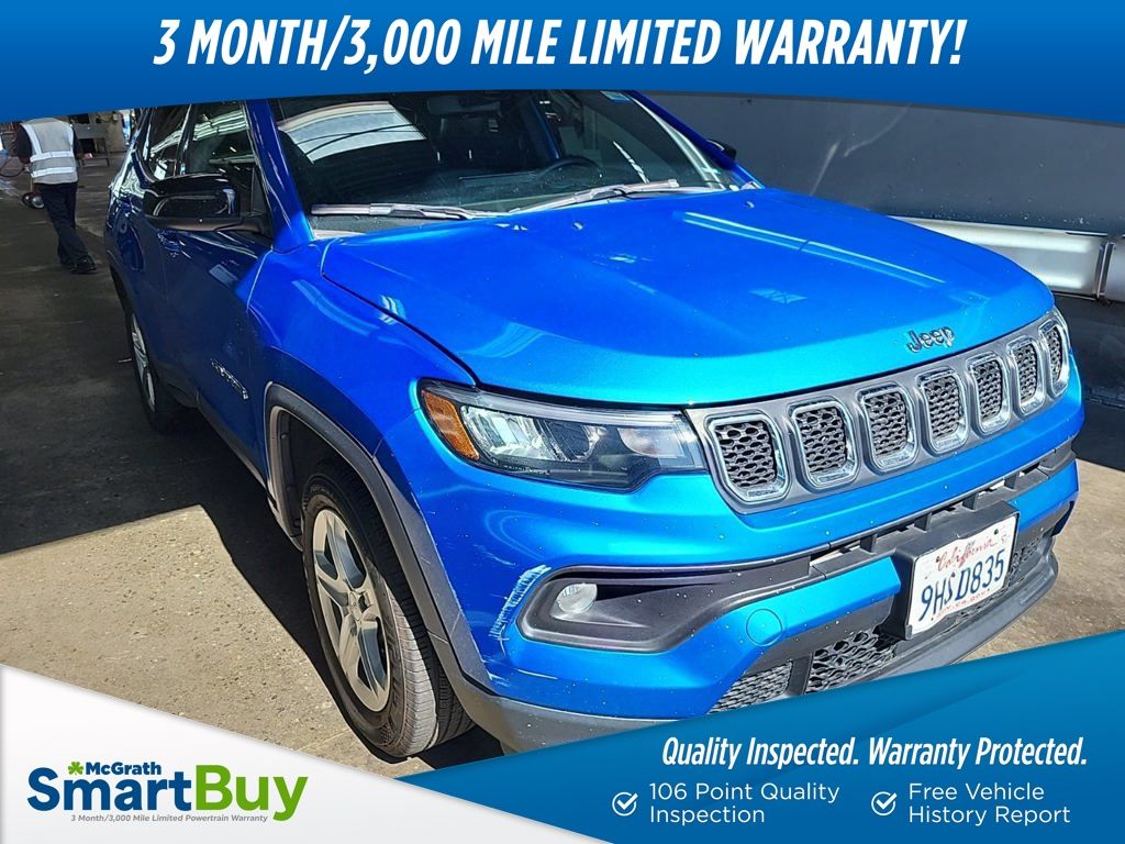 Laser Blue Pearlcoat 2023 Jeep Compass Latitude 4WD SUV / Crossover Four-Wheel Drive 8-Speed Automatic