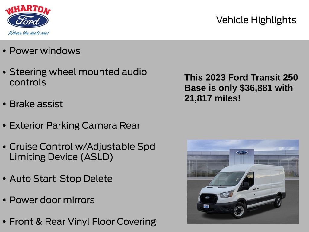 2023 Ford Transit-250 Base White at Baytown Hyundai