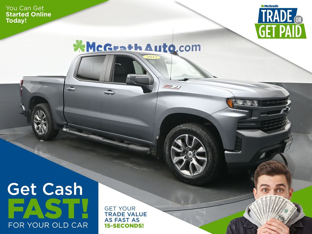 Gray (Satin Steel Metallic) 2019 Chevrolet Silverado 1500 RST Crew Cab 4WD Pickup Truck Four-Wheel Drive 8-Speed Automatic