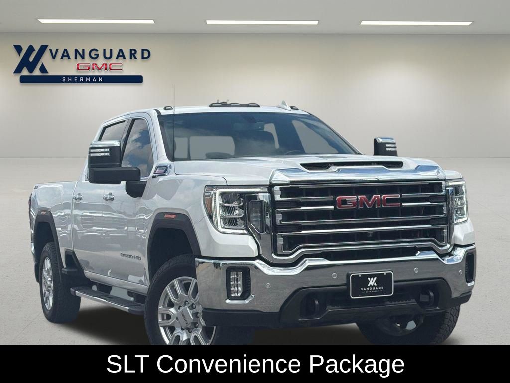 White Frost Tricoat 2023 GMC Sierra 2500HD SLT Crew Cab 4WD Pickup Truck Four-Wheel Drive Automatic