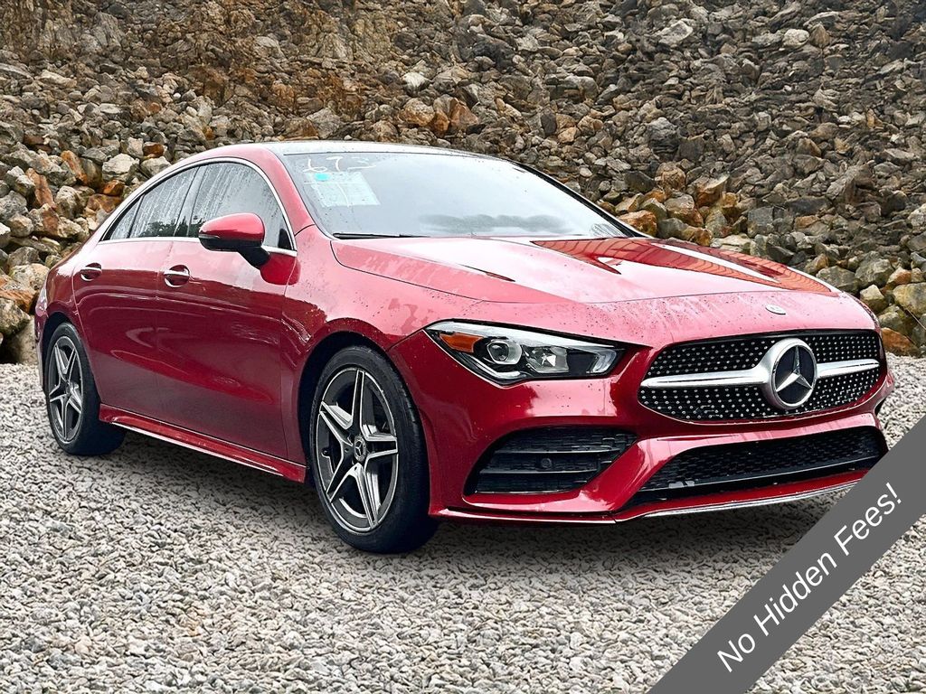 Red 2021 Mercedes-Benz CLA Coupe All-Wheel Drive 7-Speed Automatic