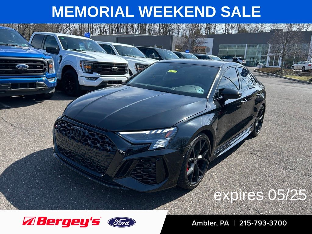 Black 2024 Audi RS 3 2.5T quattro Sedan All-Wheel Drive 7-Speed Automatic