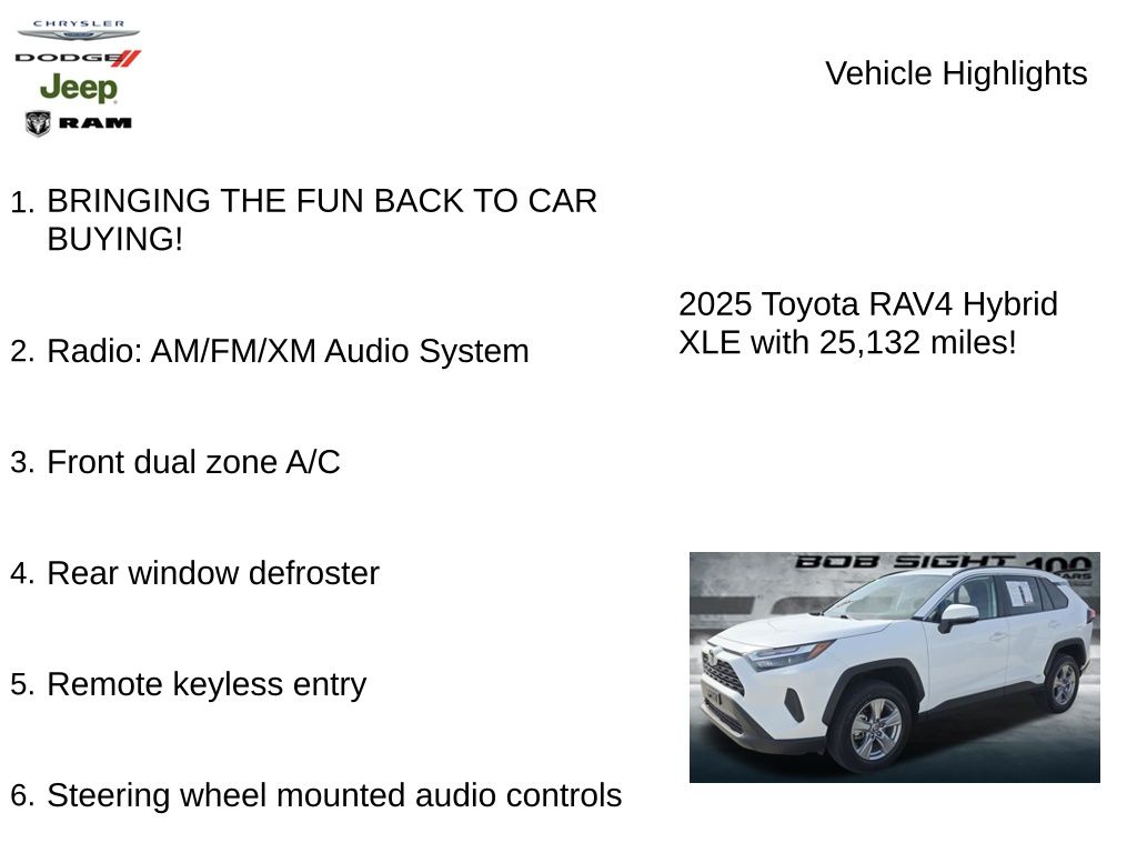Used 2025 Toyota RAV4 XLE with VIN 4T3RWRFV4SU176609 for sale in Kansas City