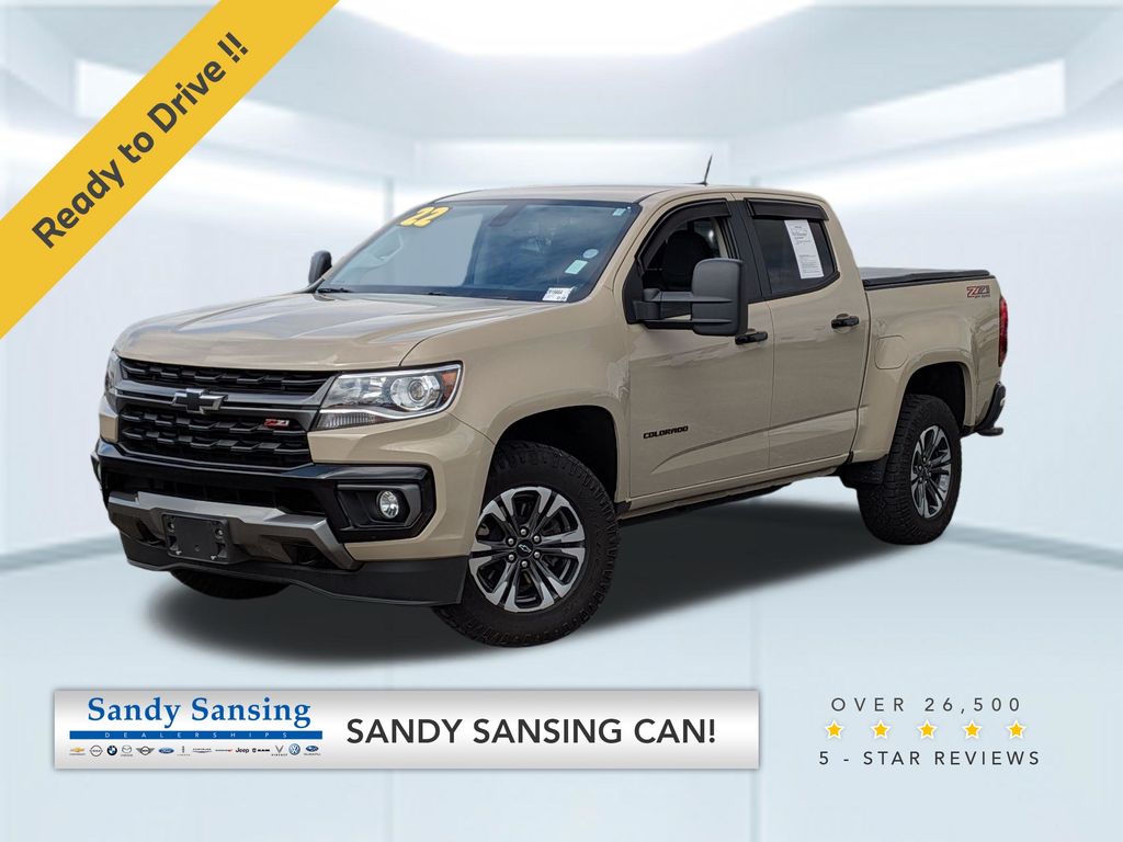 Sand Dune Metallic 2022 Chevrolet Colorado Z71 Crew Cab 4WD Pickup Truck Four-Wheel Drive 8-Speed Automatic