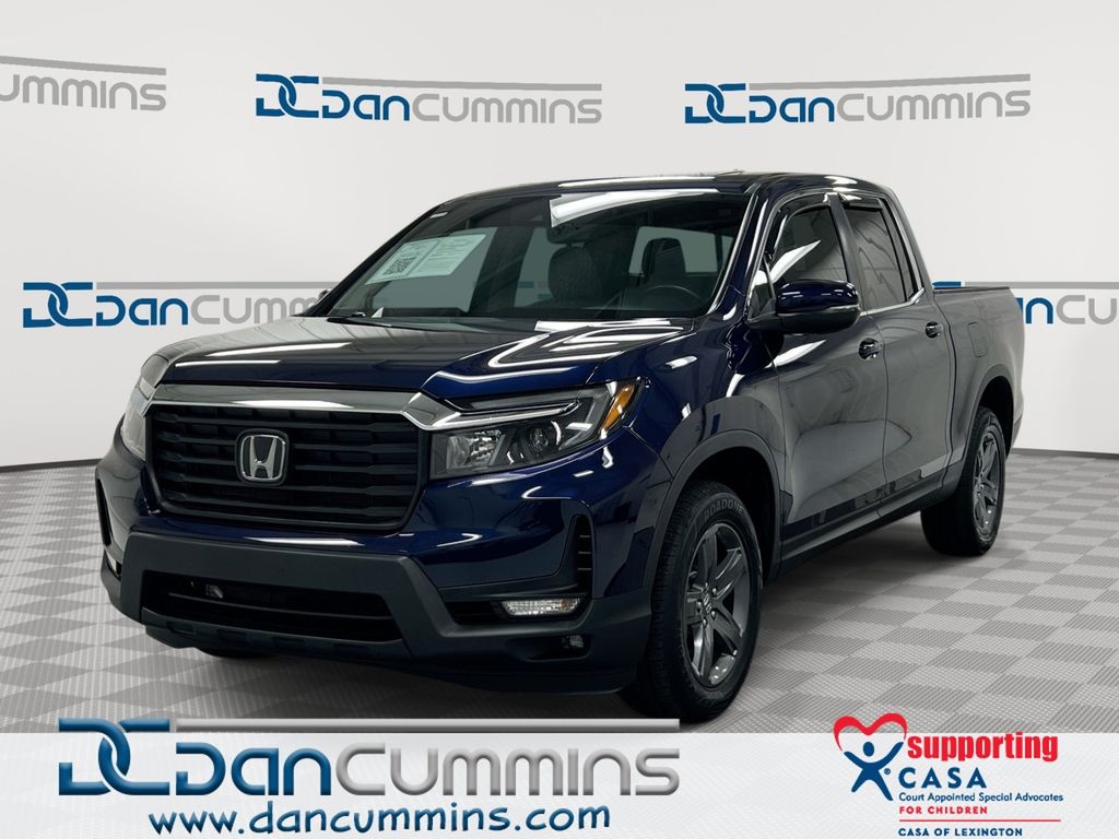 Blue 2022 Honda Ridgeline Pickup Truck All-Wheel Drive 9-Speed Automatic