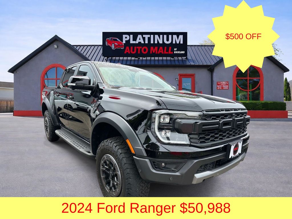Shadow Black 2024 Ford Ranger Raptor SuperCrew 4WD Pickup Truck Four-Wheel Drive Automatic
