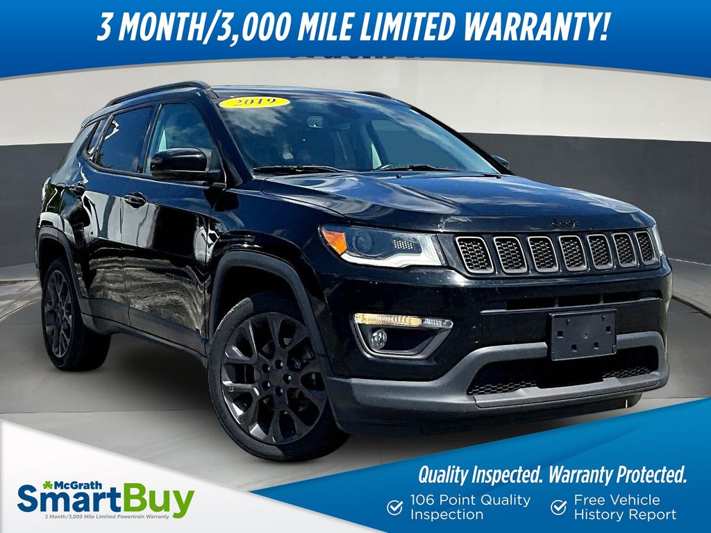 Diamond Black Crystal Pearlcoat 2019 Jeep Compass SUV / Crossover Four-Wheel Drive 9-Speed Automatic