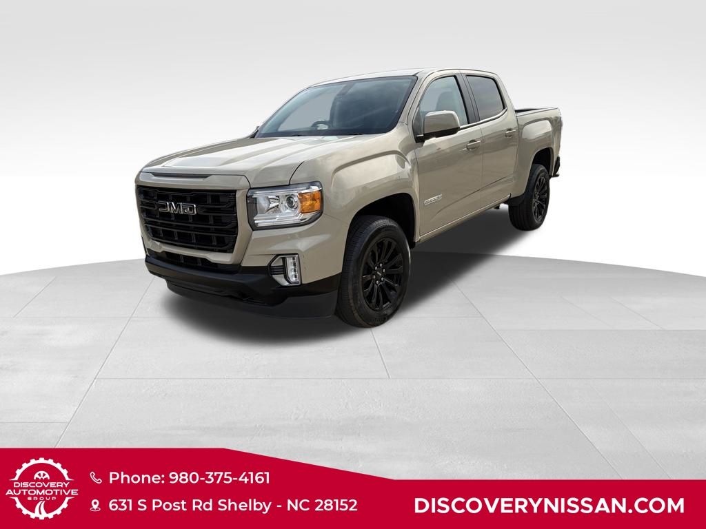 Desert Sand Metallic 2022 GMC Canyon Elevation Crew Cab 4WD Pickup Truck Four-Wheel Drive 8-Speed Automatic